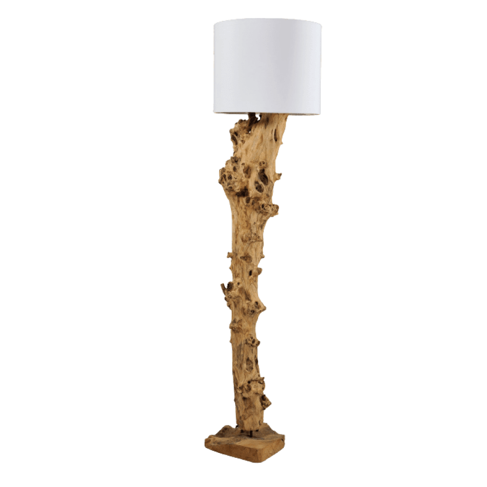 Dekorative Lampe aus unbehandeltem natürlichem Teakholzstamm 20X200H