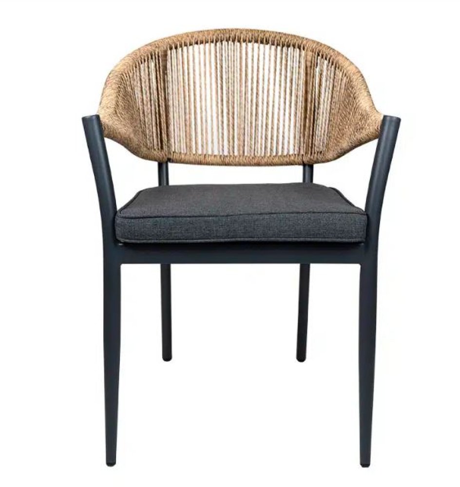 "Lion" aluminum armchair in wicker design