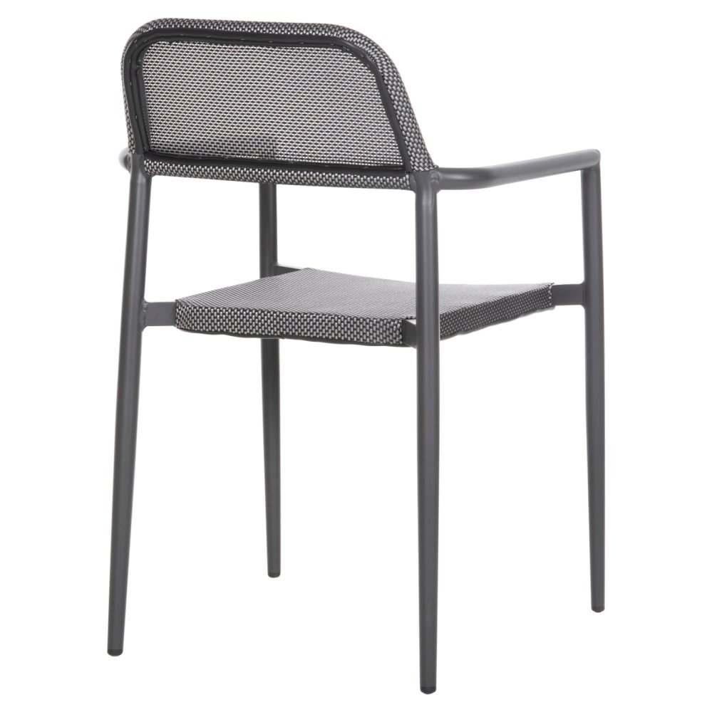 ALUMINIUMSESSEL GRAU GESTELL & GRAU TEXTILENE 53x51x80cm
