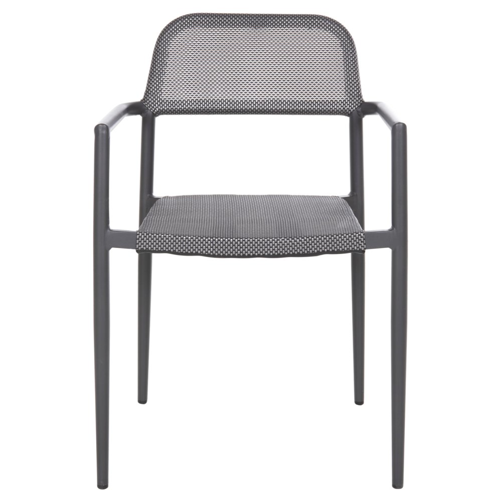 ALUMINIUMSESSEL GRAU GESTELL & GRAU TEXTILENE 53x51x80cm