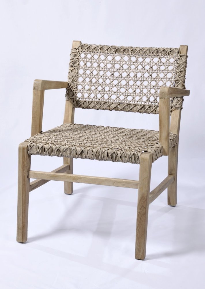 AEGEAN Lounge-Sessel aus Teakholz und synthetischem Rattan 62x73x74H