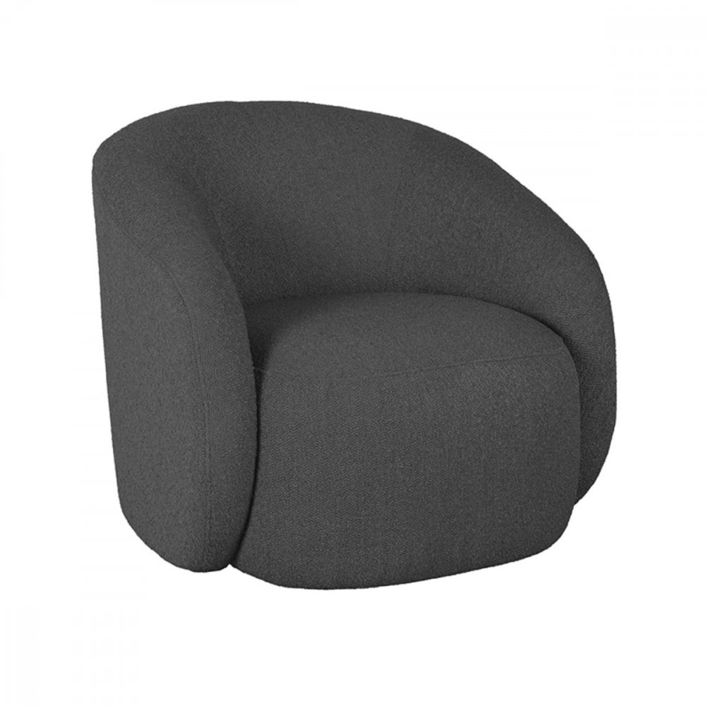 "Alby" armchair in anthracite boucle
