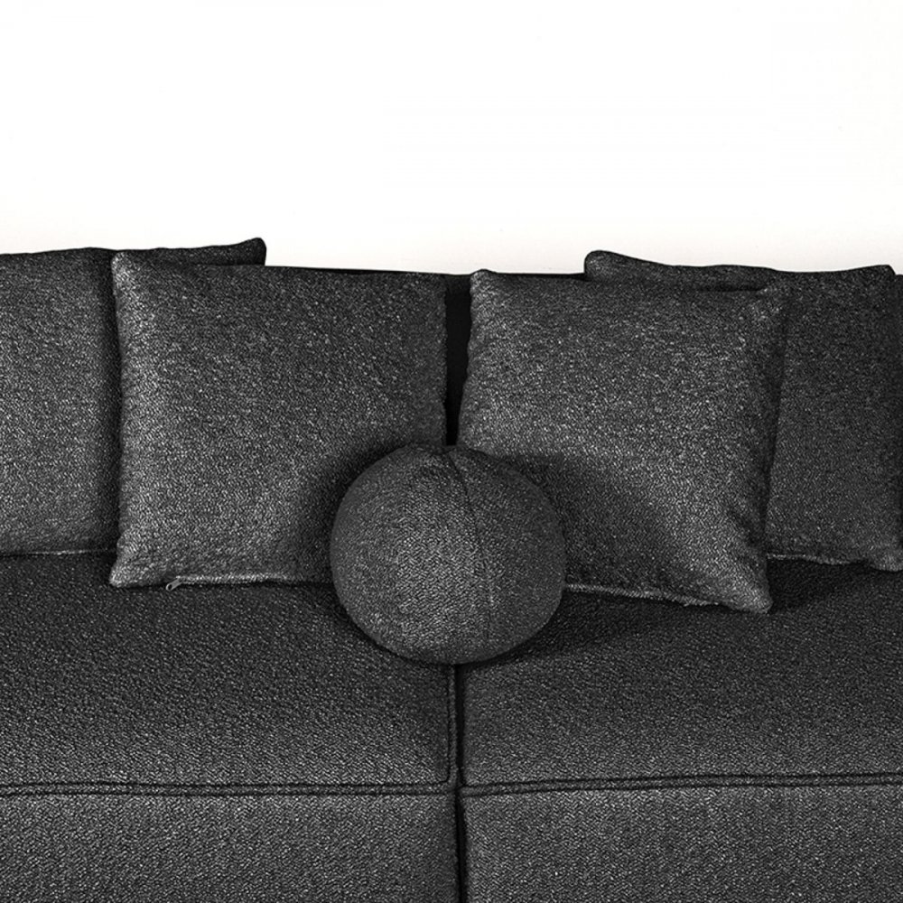 4-Sitzer Sofa "Flori" aus anthrazit Boucle + rechte Ecke