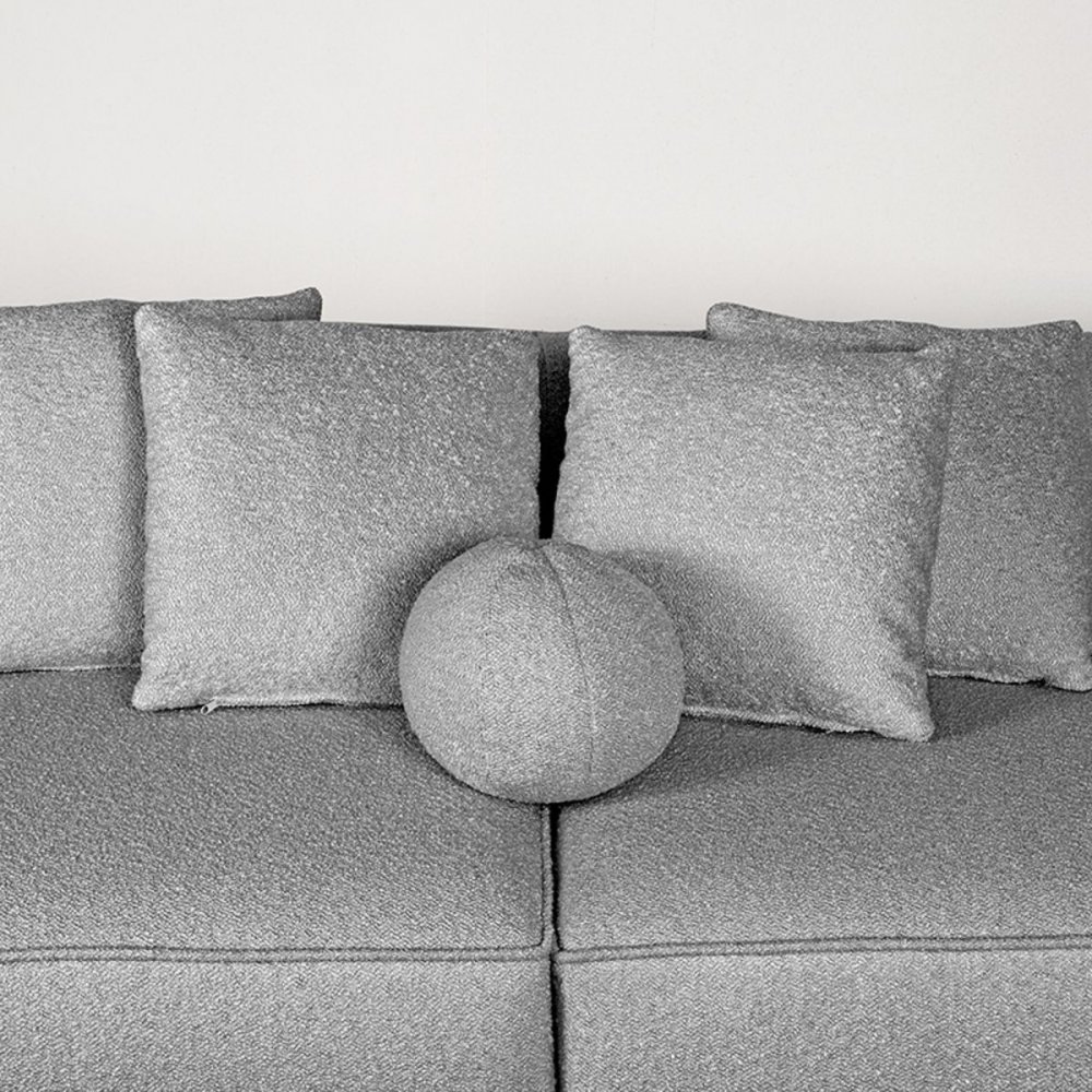 4-seater sofa "Flori" in grey Boucle