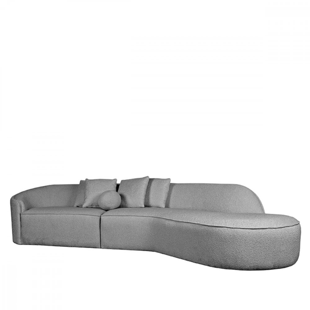 4-seater sofa "Flori" in grey Boucle
