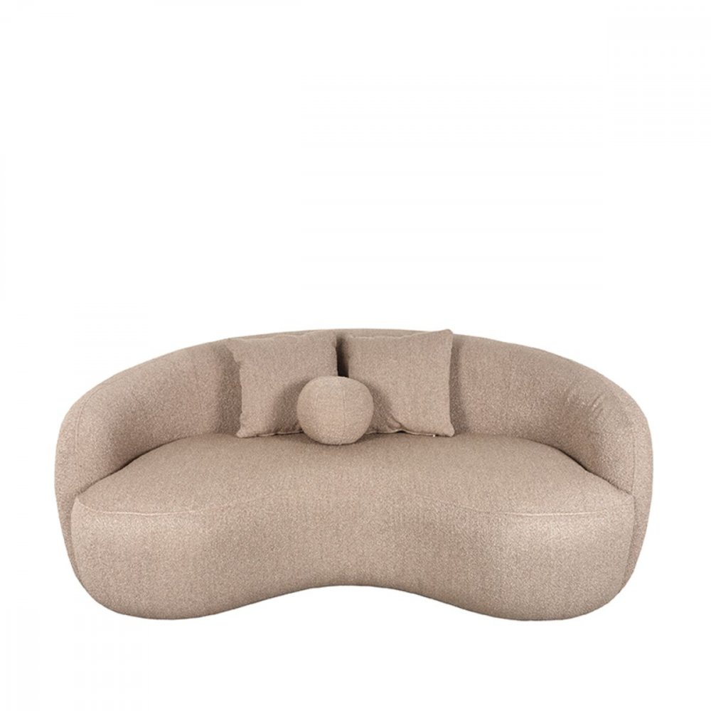 2-Sitzer Sofa "Nesso" in braunem Boucle