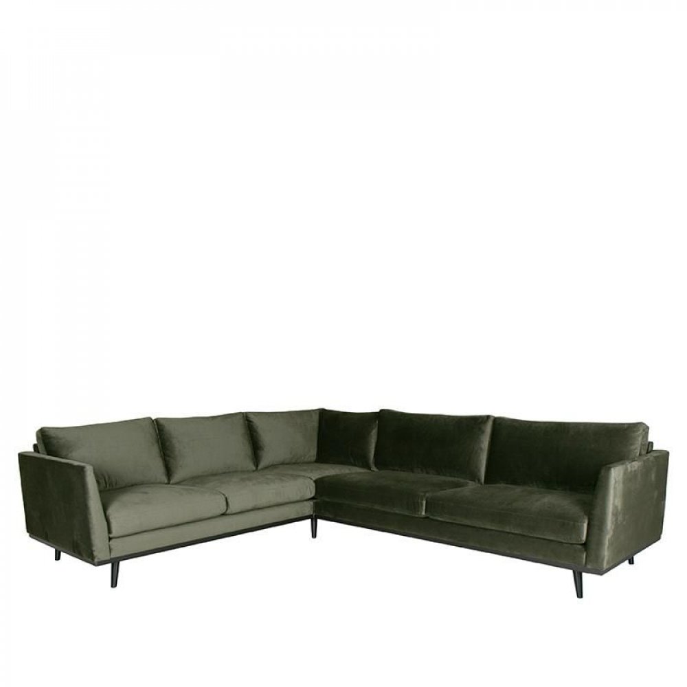 Sofa Siena 2-Sitzer + Ecke + 3-Sitzer Armee Samt