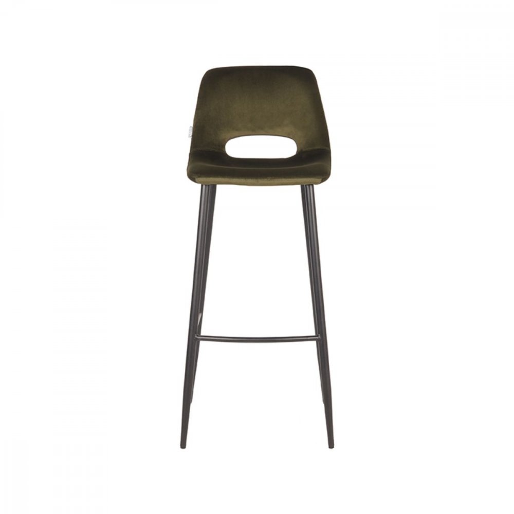 Σκαμπό Josh bar 42x47x104 εκ Army velvet l black metal