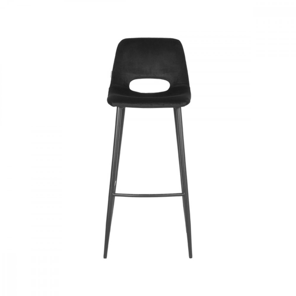 Σκαμπό Josh bar 42x47x104 εκ Μαύρο βελούδο l Μαύρο μέταλλο