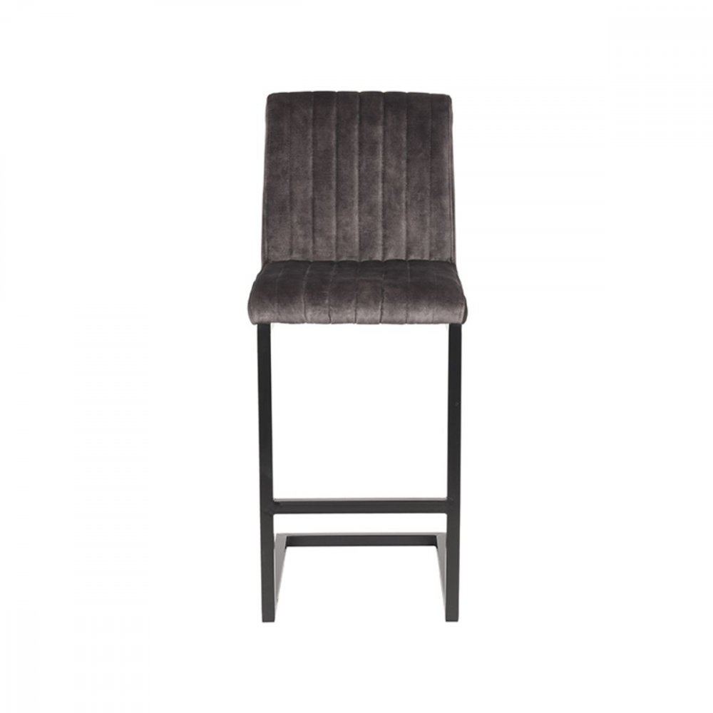 Bar stool Milo 41x53x100 cm anthracite velours | Black metal