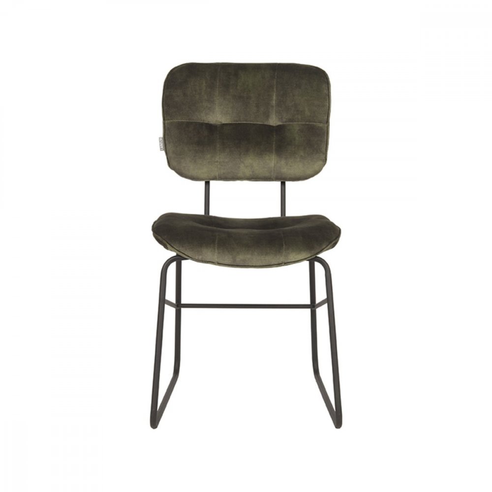 Esszimmerstuhl Dez 49x60x87 cm Jägervelours | Schwarzes Metall