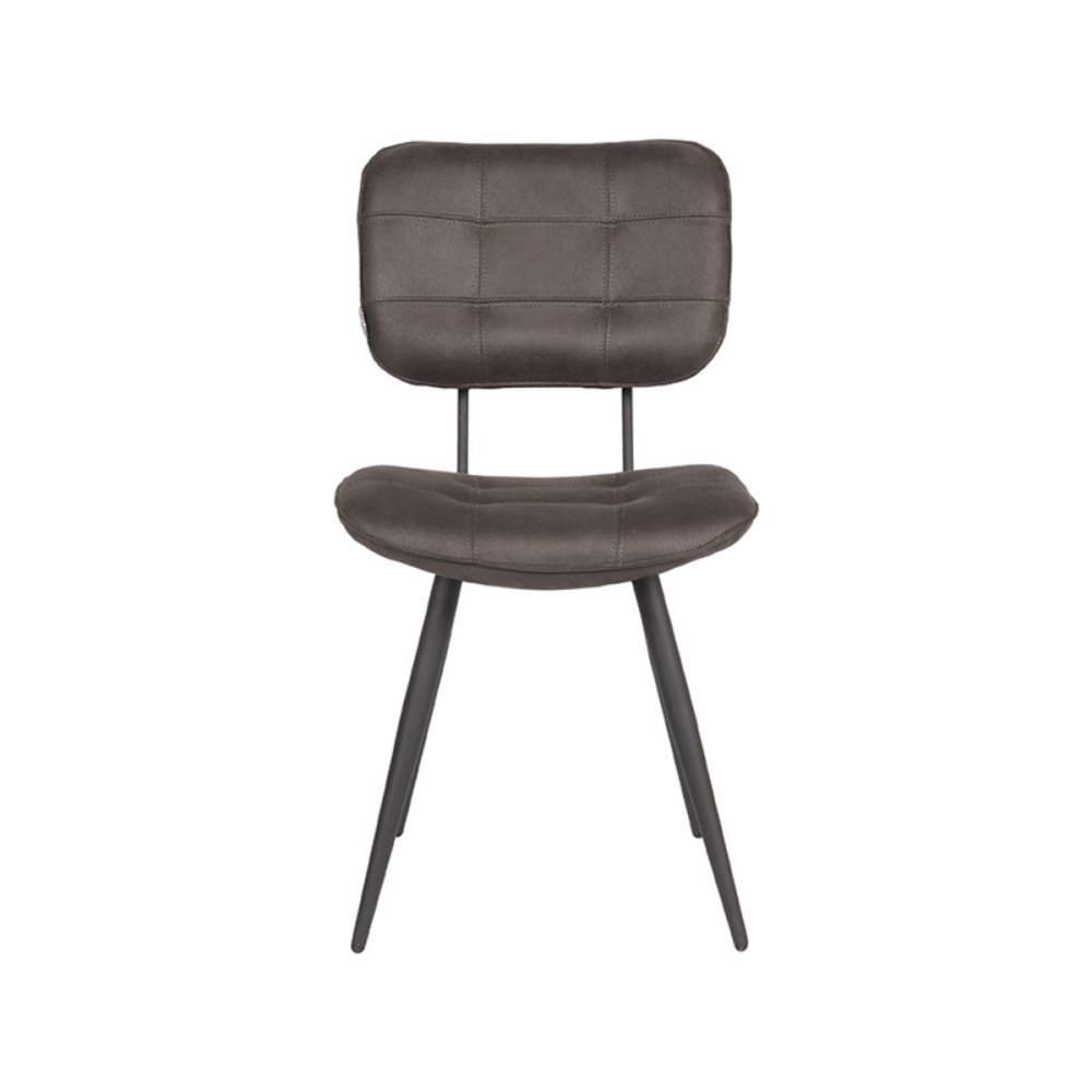 Esszimmerstuhl Gus 49x60x87 cm Anthrazit Mikrofaser | Schwarzes Metall