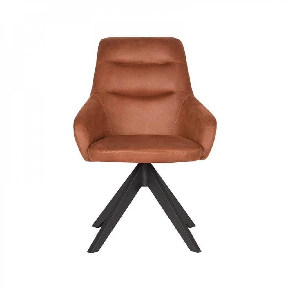 Esszimmerstuhl "Jace" in cognac Farbe Mikrofaser 58x65x88 cm