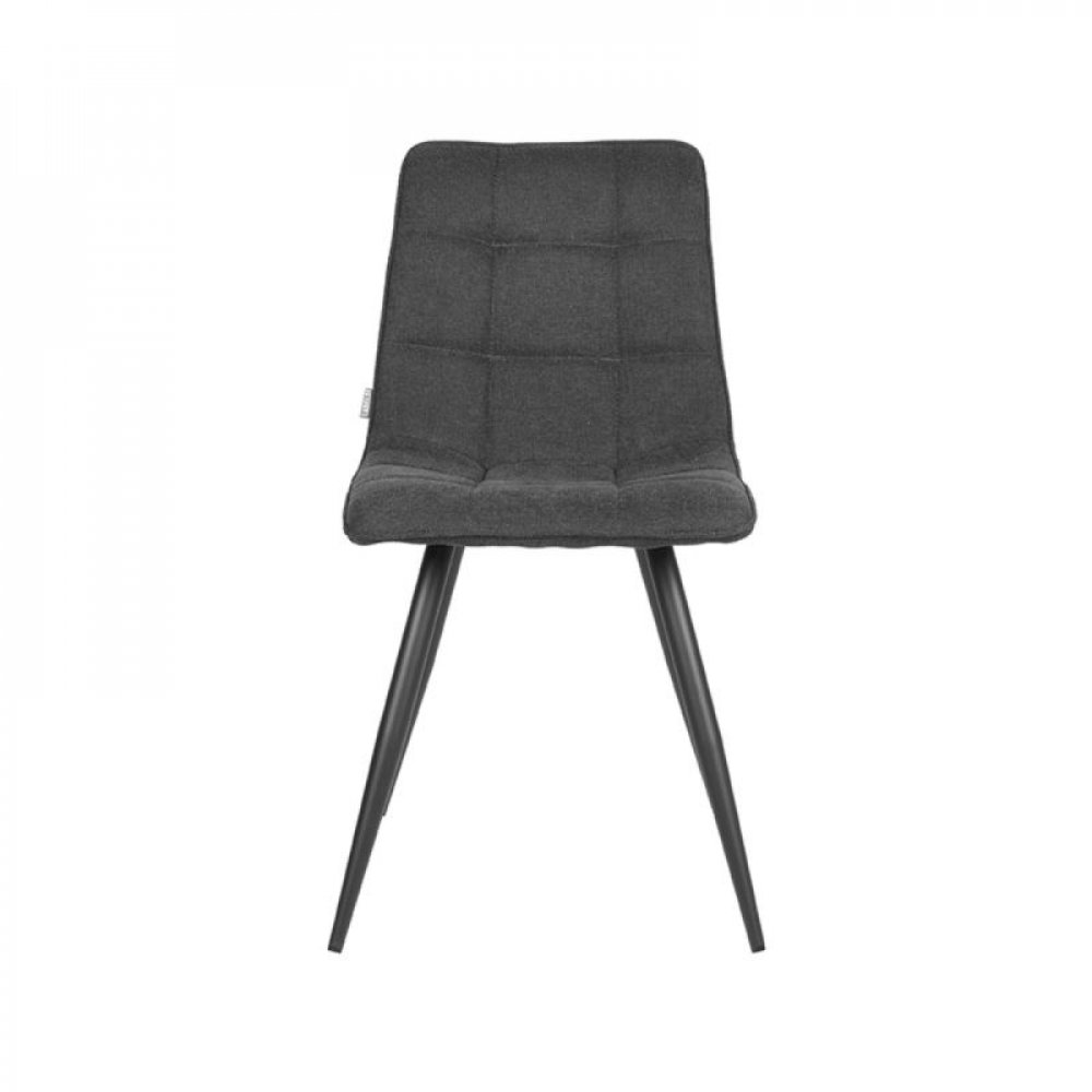 Stuhl "Jelt" in anthrazit grau gewebtem Stoff und schwarzem Metallgestell 45x56x85 cm