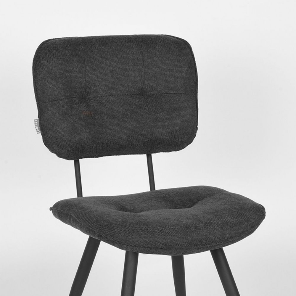 Esszimmerstuhl Lux 49x60x87 cm Anthrazit-Webart | Schwarzes Metall