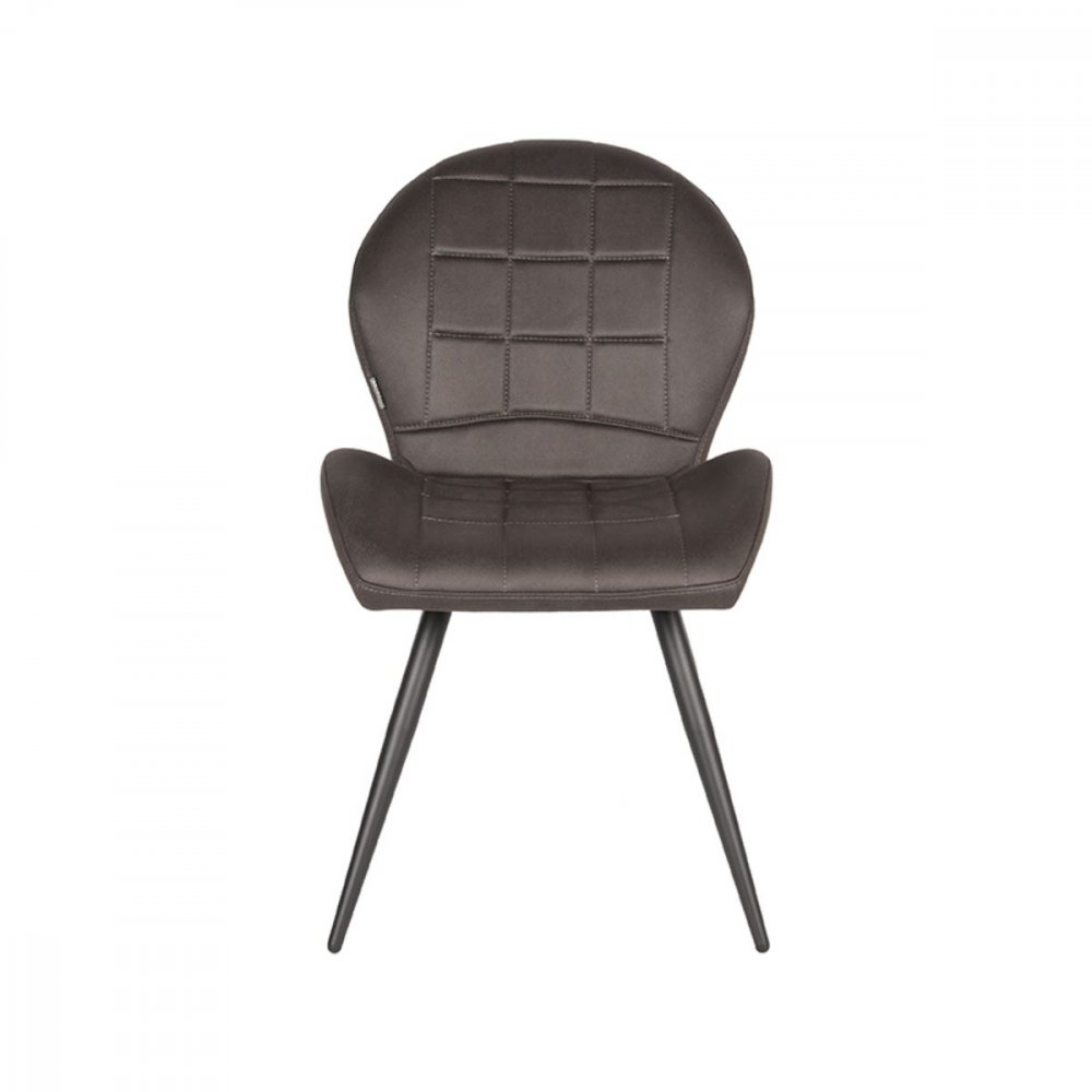 Esszimmerstuhl Sil 51x64x87 cm Anthrazit Mikrofaser | Schwarzes Metall