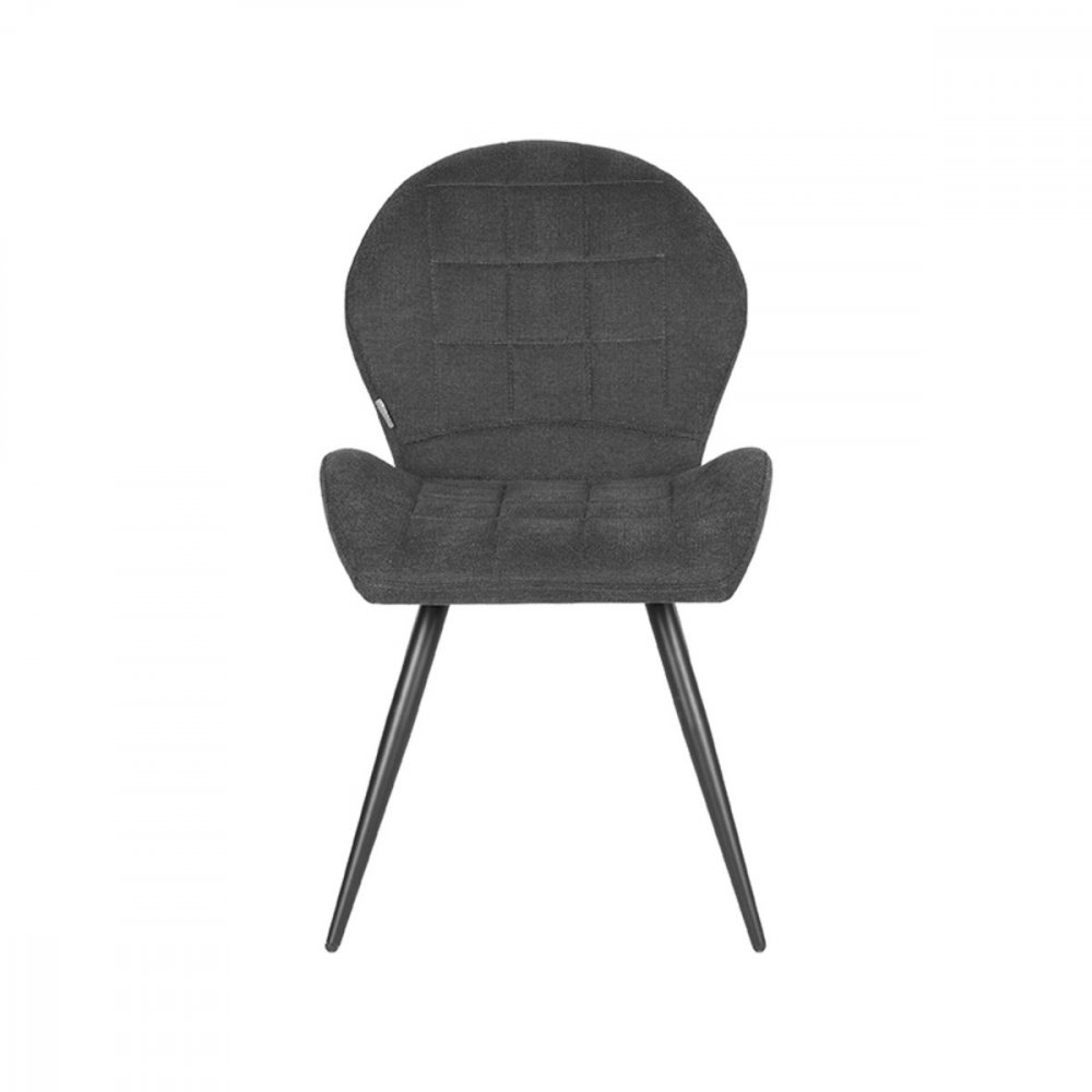 Esszimmerstuhl Sil 51x64x87 cm Anthrazit-Webart | Schwarzes Metall
