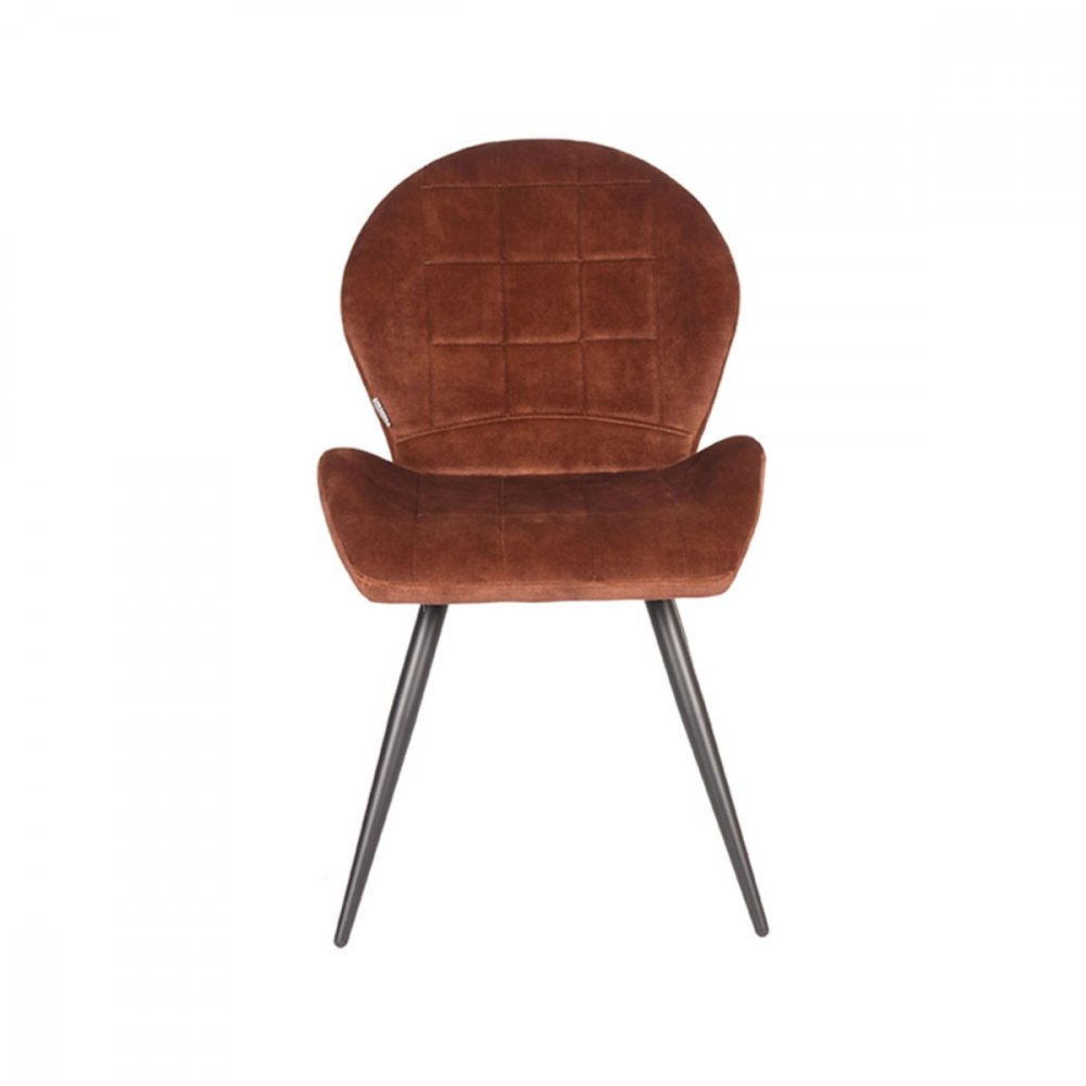 Esszimmerstuhl Sil 51x64x87 cm Rost Velours | Schwarzes Metall