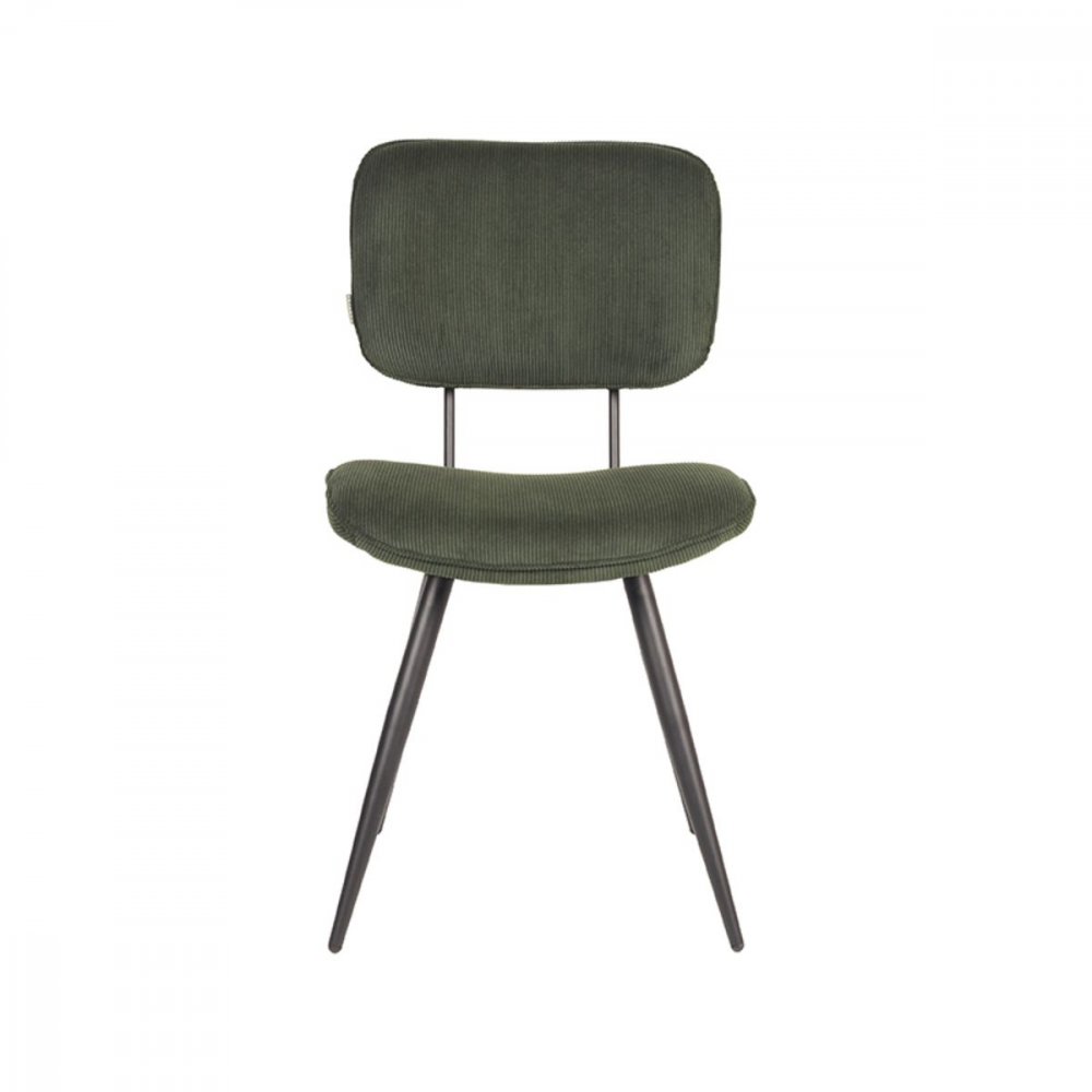 Esszimmerstuhl Vic 49x60x87 cm Armee-Rippenkordel | Schwarzes Metall