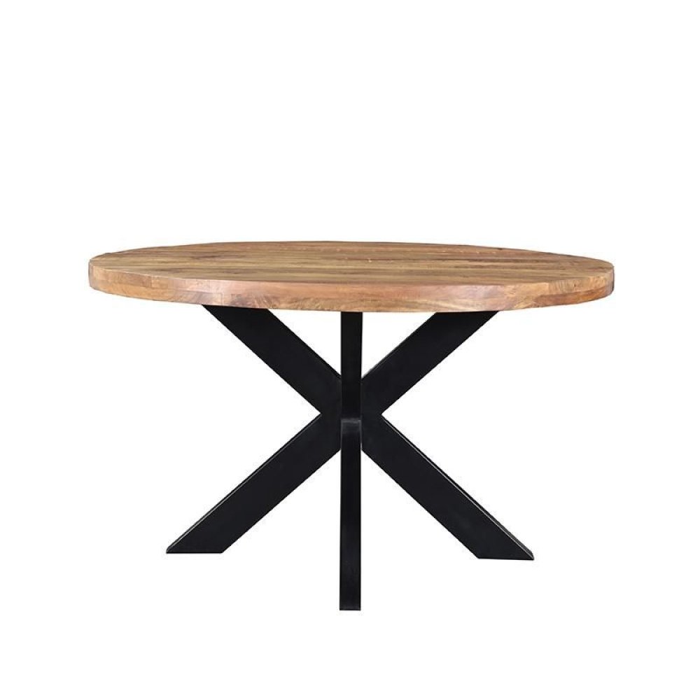Solid mango dinning wood table ZIGGY 130x130x76 cm | Tree trunk furniture