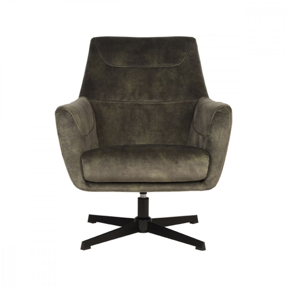 Sessel Toby 75x80x85 cm Jägervelours | Schwarzes Metall