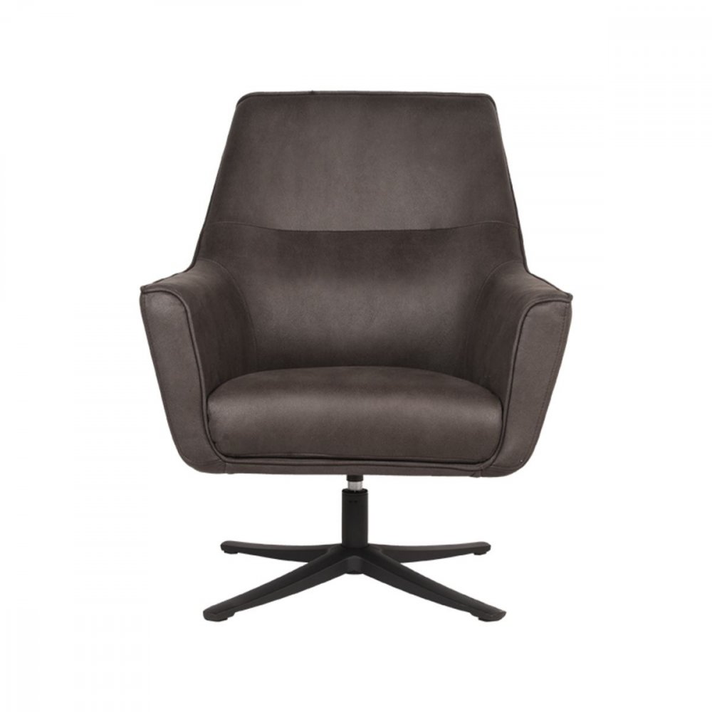 Sessel  "DOT" 76x75x90 cm  BRAUN-Mikrofaser | Schwarzes Metall