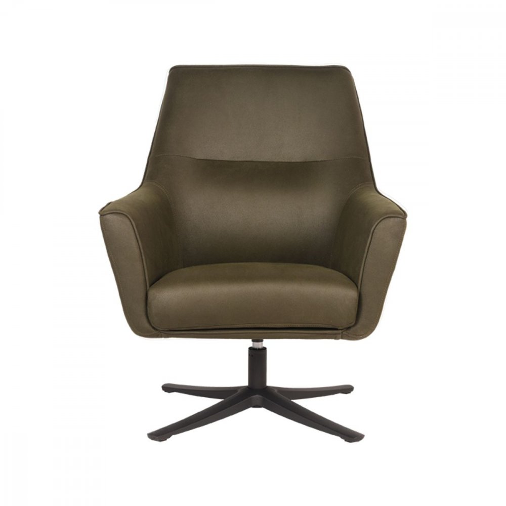 Sessel  "DOT" 76x75x90 cm Armee Mikrofaser | Schwarzes Metall