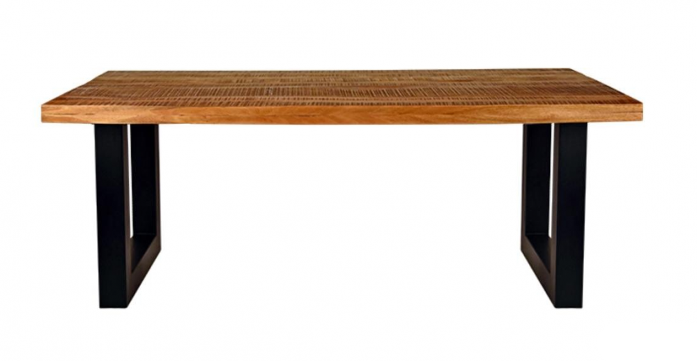 Esstisch aus stabilem mangoholz und metallgestell