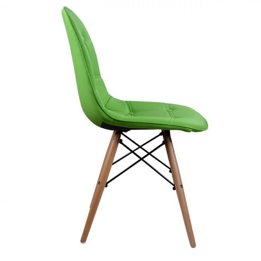 Stuhl inspiriert Design Eames , Esszimmmerstuhl, kunstleder PU, grün, Woodwell