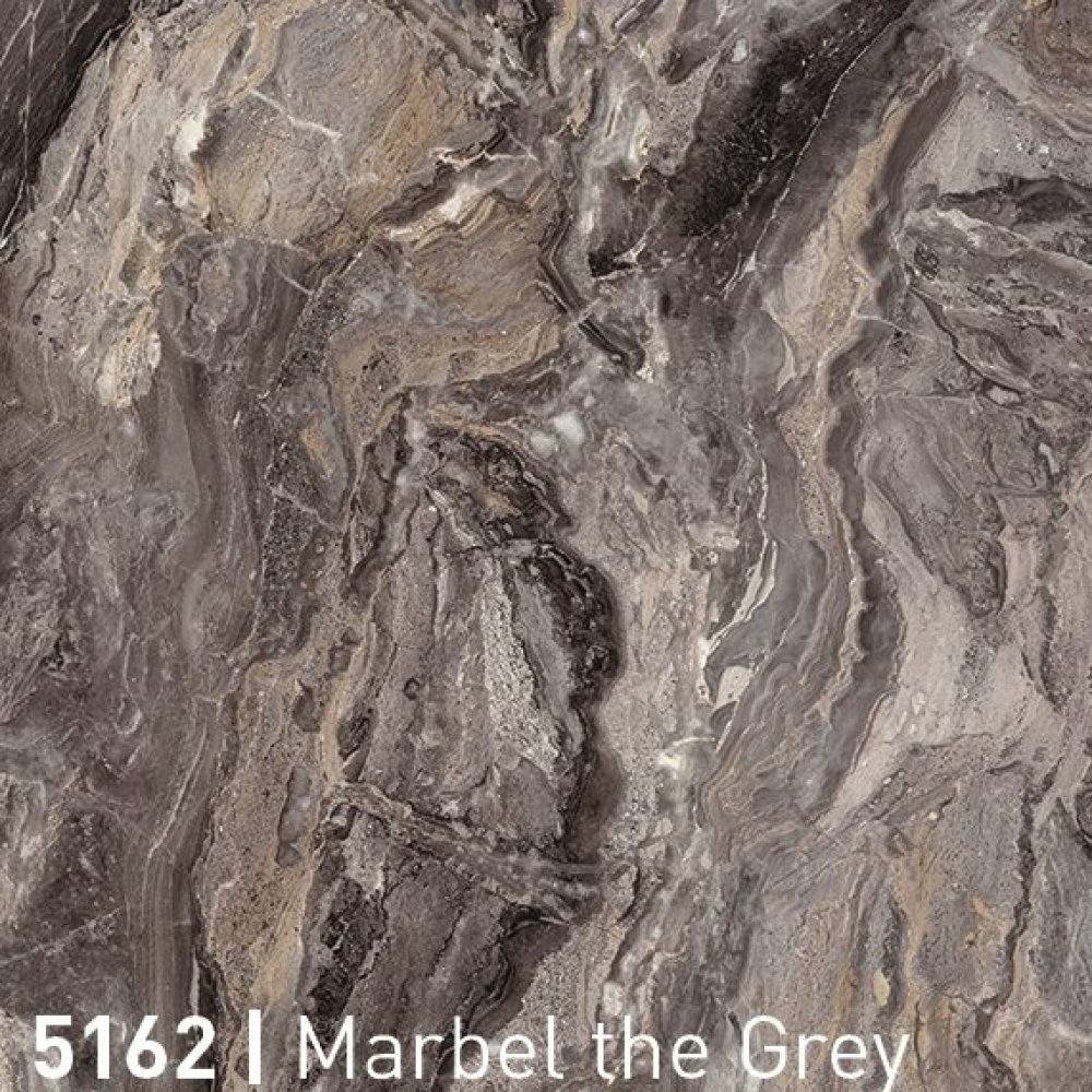 HPL table top “Marbel the Grey” in marble look 60x60 cm, thickness 12mm