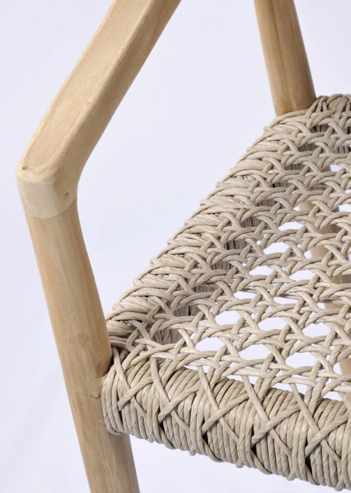 PAFOS-STUHL aus Teakholz und synthetischem Rattan 55X53X80H