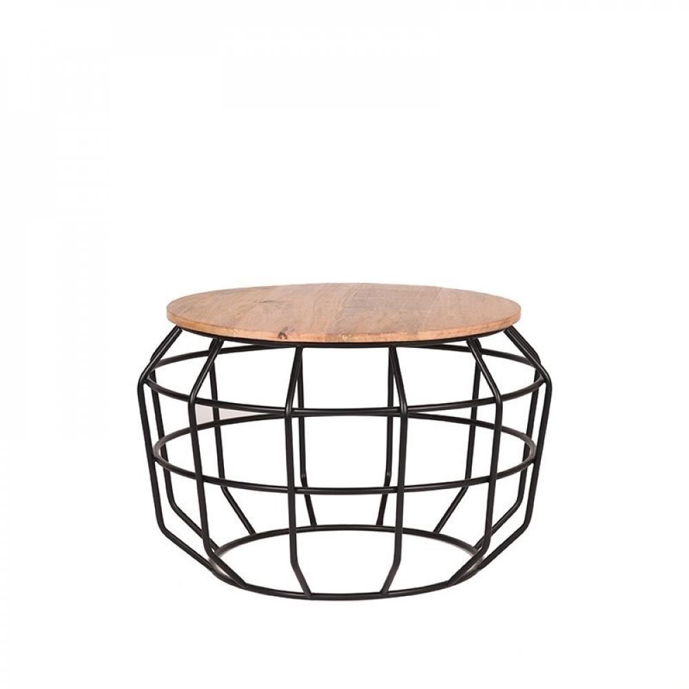 Beistelltisch PIXEL aus natur Mangoholz 56x56x38 cm | Baumstamm Möbel