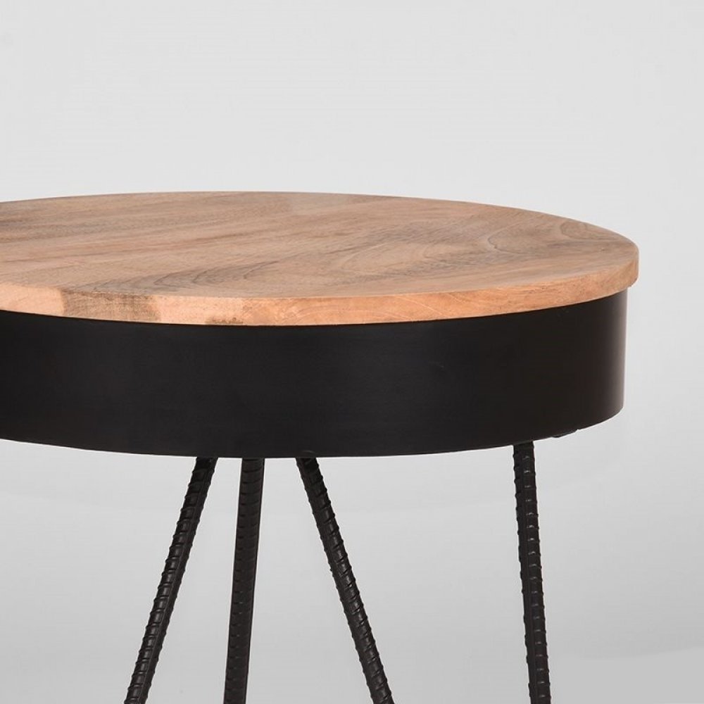 Beistelltisch SARAN aus natur Mangoholz 44x44x43 cm | Baumstamm Möbel