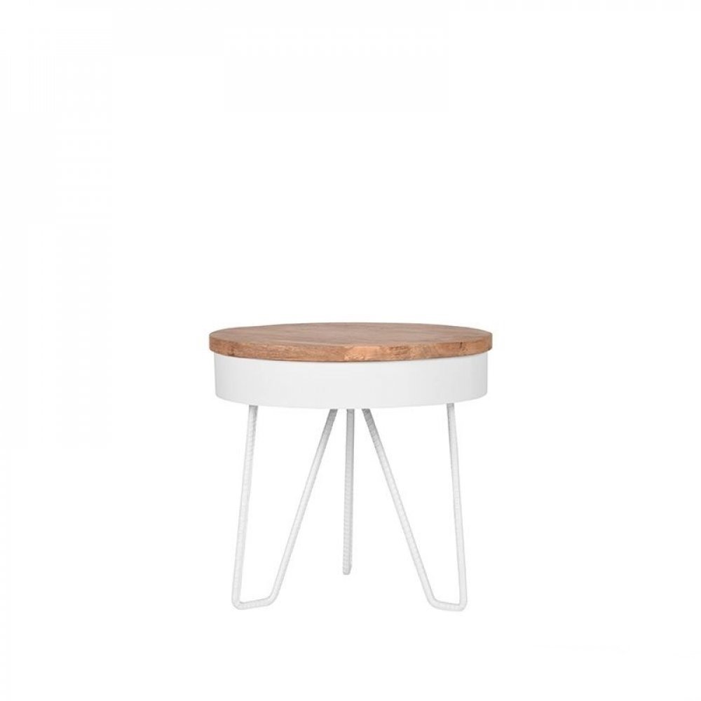 Beistelltisch SARAN aus natur Mangoholz 44x44x43 cm | Baumstamm Möbel