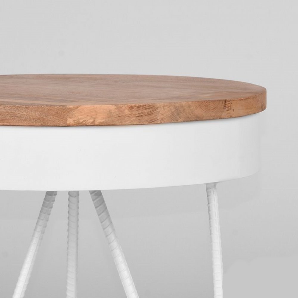 Beistelltisch SARAN aus natur Mangoholz 44x44x43 cm | Baumstamm Möbel