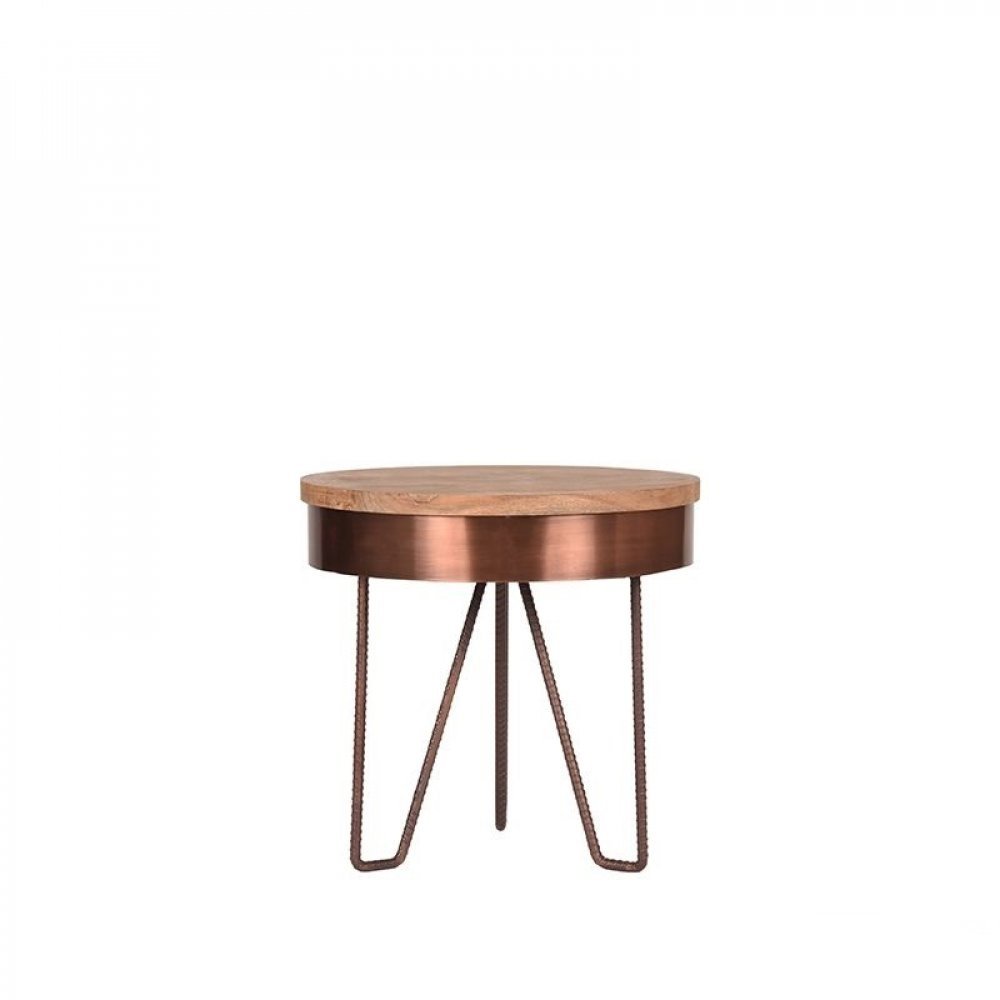 Beistelltisch SARAN aus natur Mangoholz 44x44x43 cm | Baumstamm Möbel