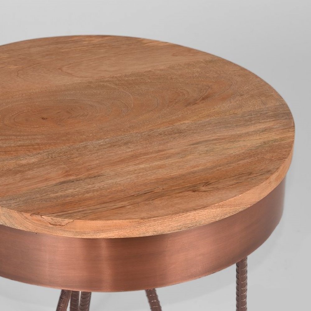Beistelltisch SARAN aus natur Mangoholz 44x44x43 cm | Baumstamm Möbel