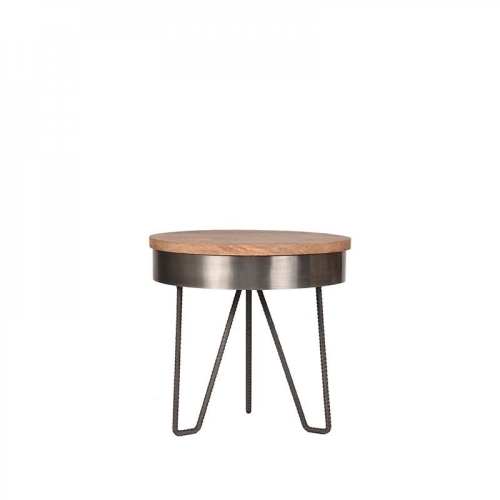 Beistelltisch SARAN aus natur Mangoholz 44x44x43 cm | Baumstamm Möbel