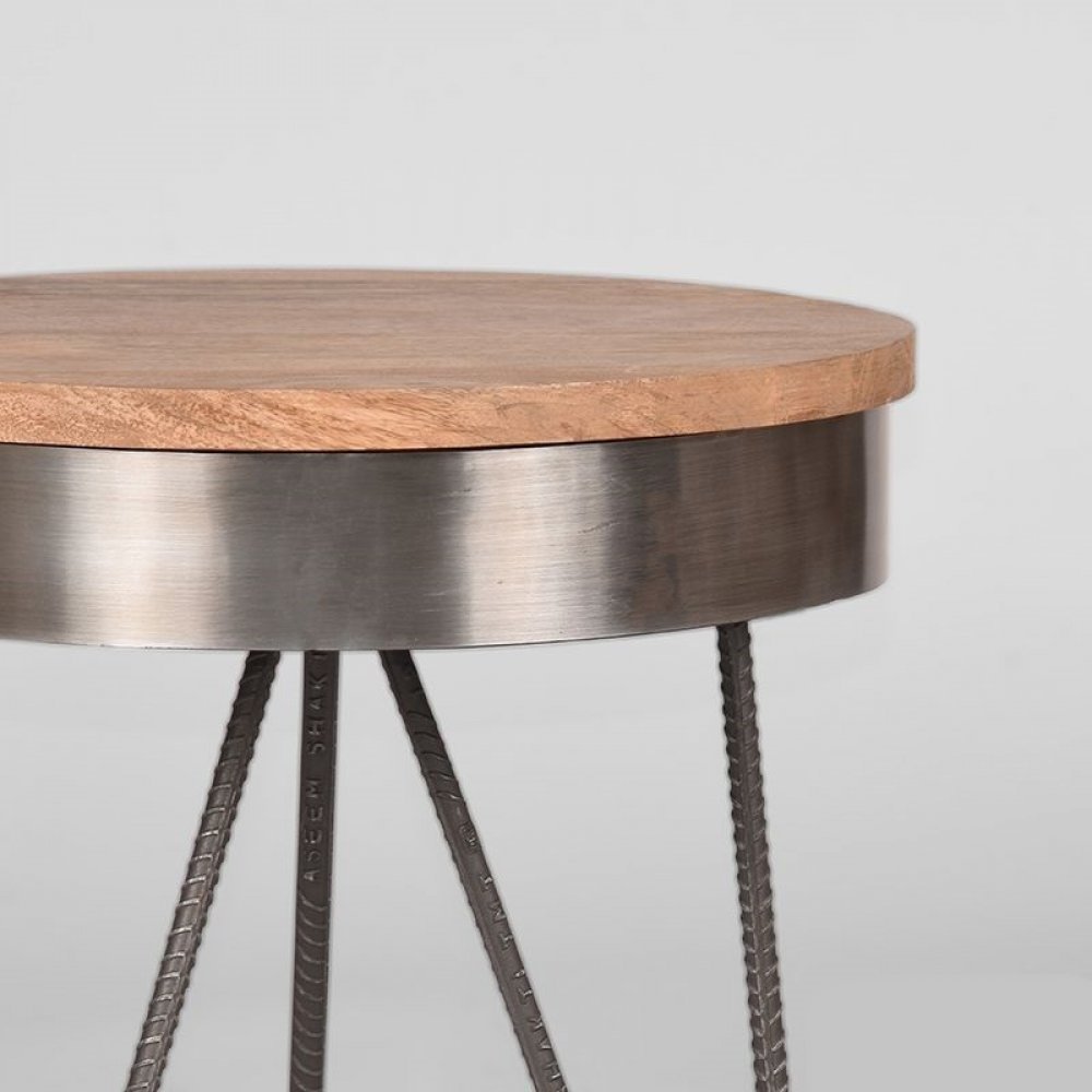 Beistelltisch SARAN aus natur Mangoholz 44x44x43 cm | Baumstamm Möbel