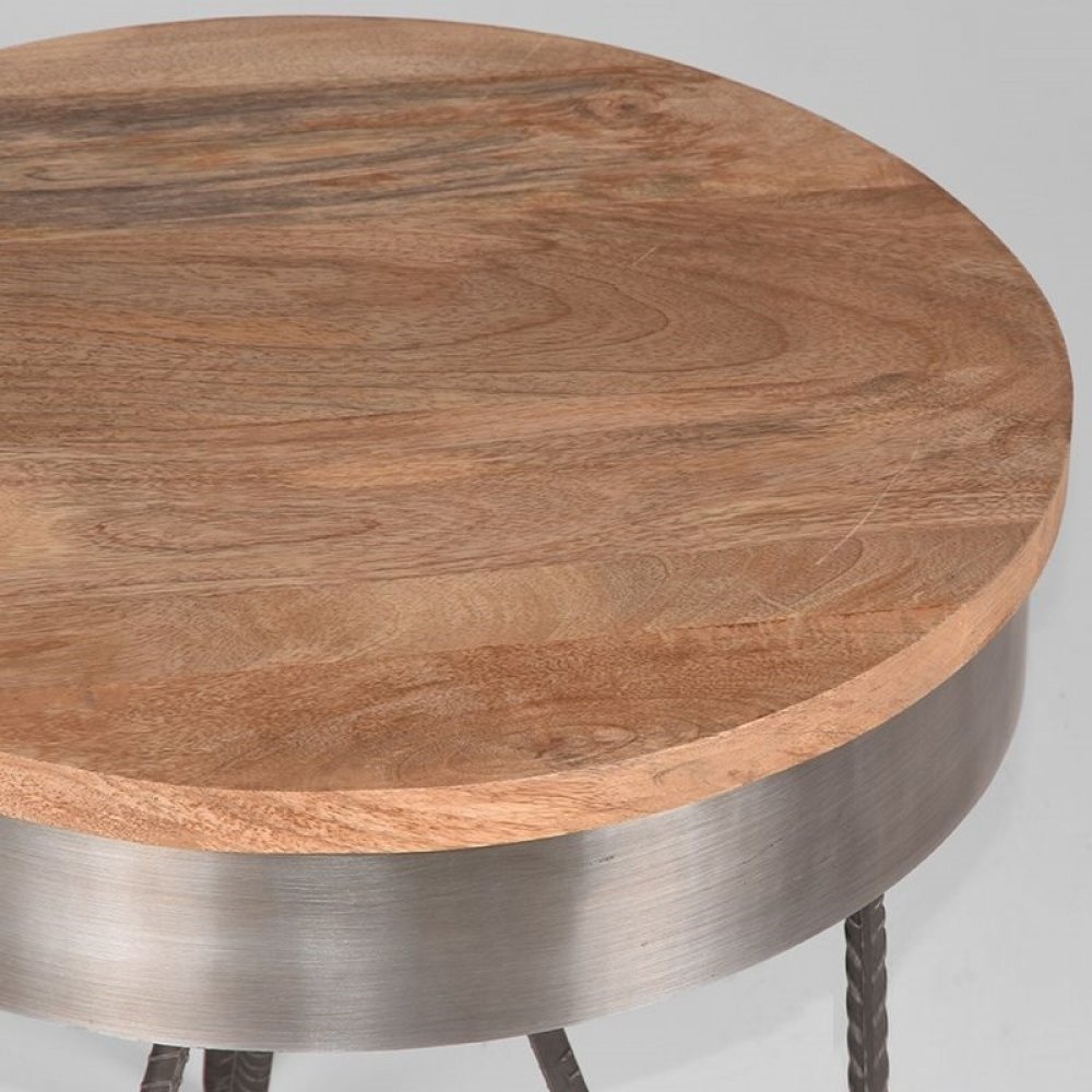 Beistelltisch SARAN aus natur Mangoholz 44x44x43 cm | Baumstamm Möbel