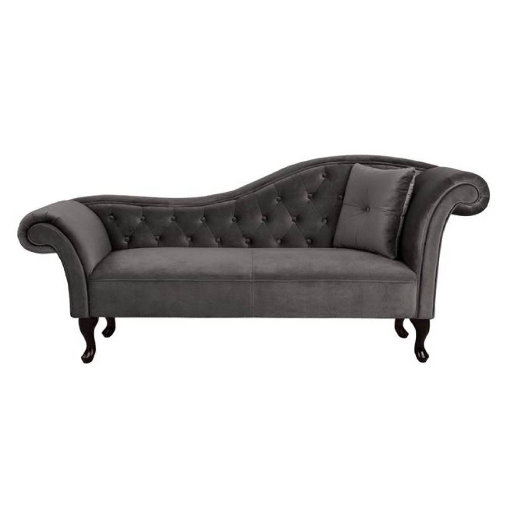 Chesterfield Sofa NIOVI aus Samt in Farbe Grau