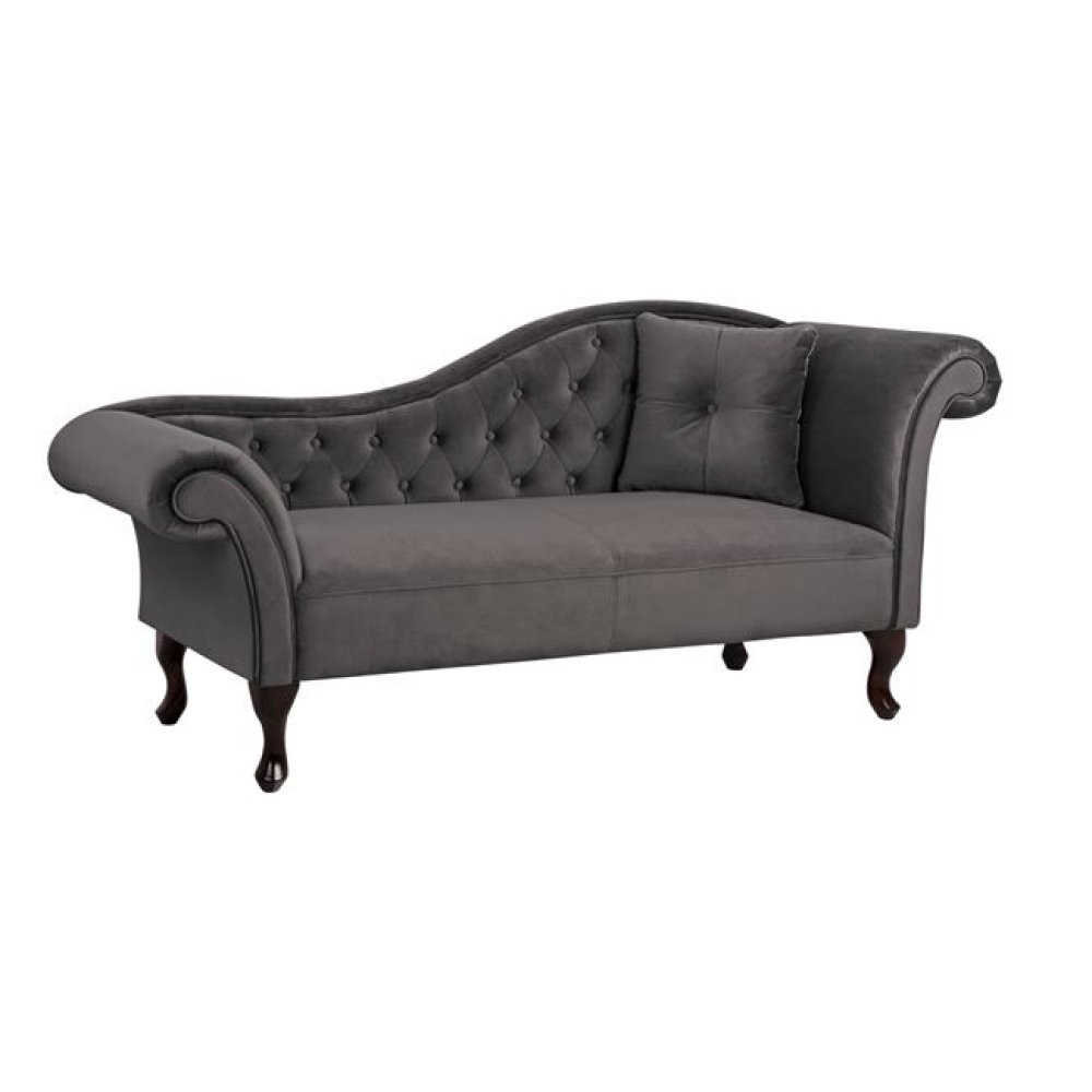 Chesterfield Sofa NIOVI aus Samt in Farbe Grau