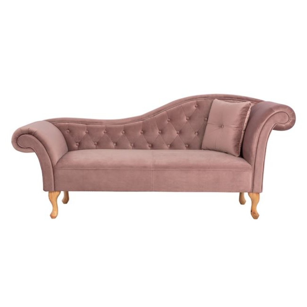 Chesterfield Sofa NIOVI aus Samt in Farbe Rosé