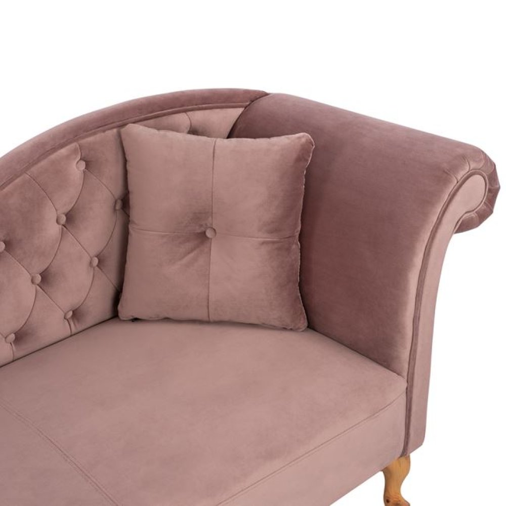 Chesterfield Sofa NIOVI aus Samt in Farbe Rosé