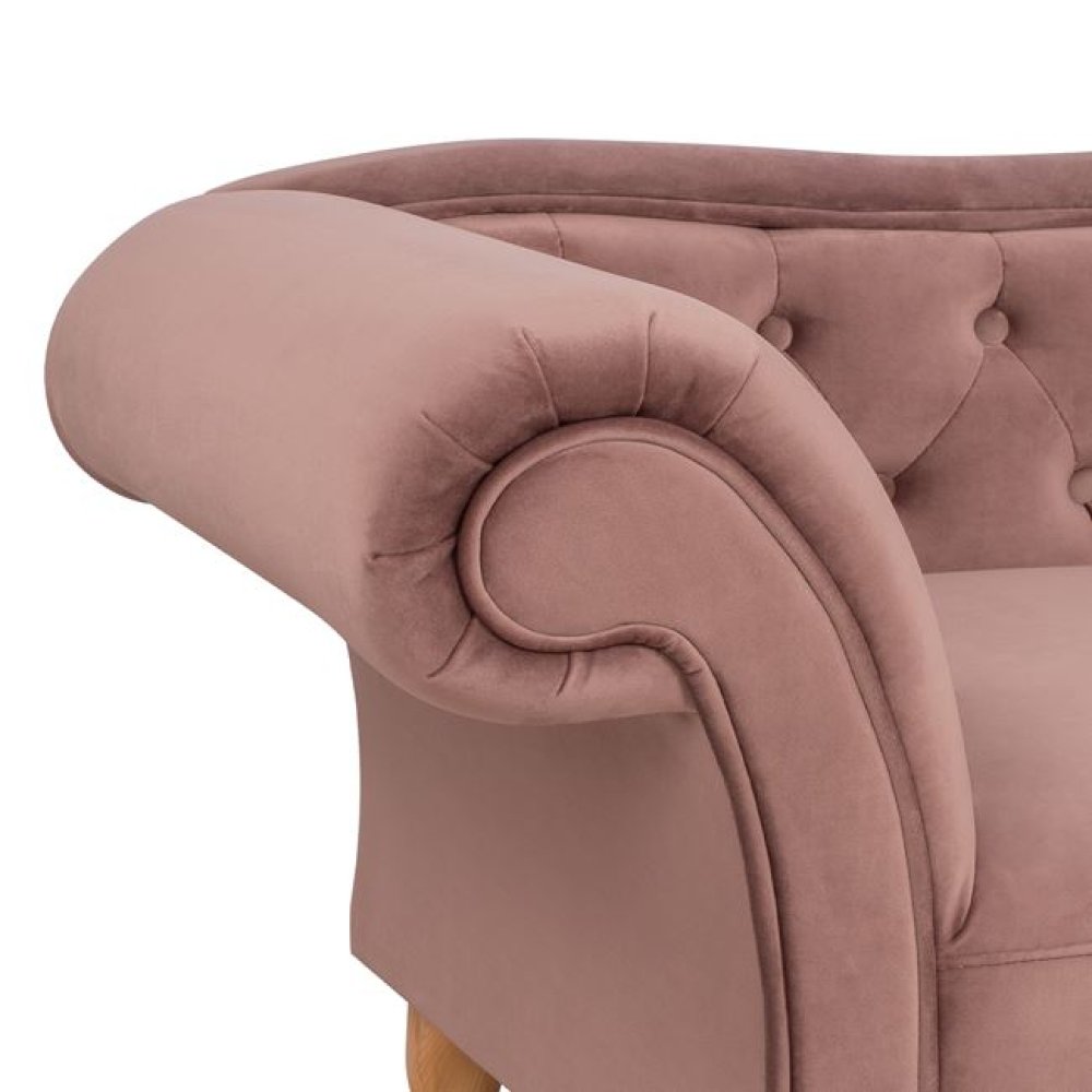 Chesterfield Sofa NIOVI aus Samt in Farbe Rosé