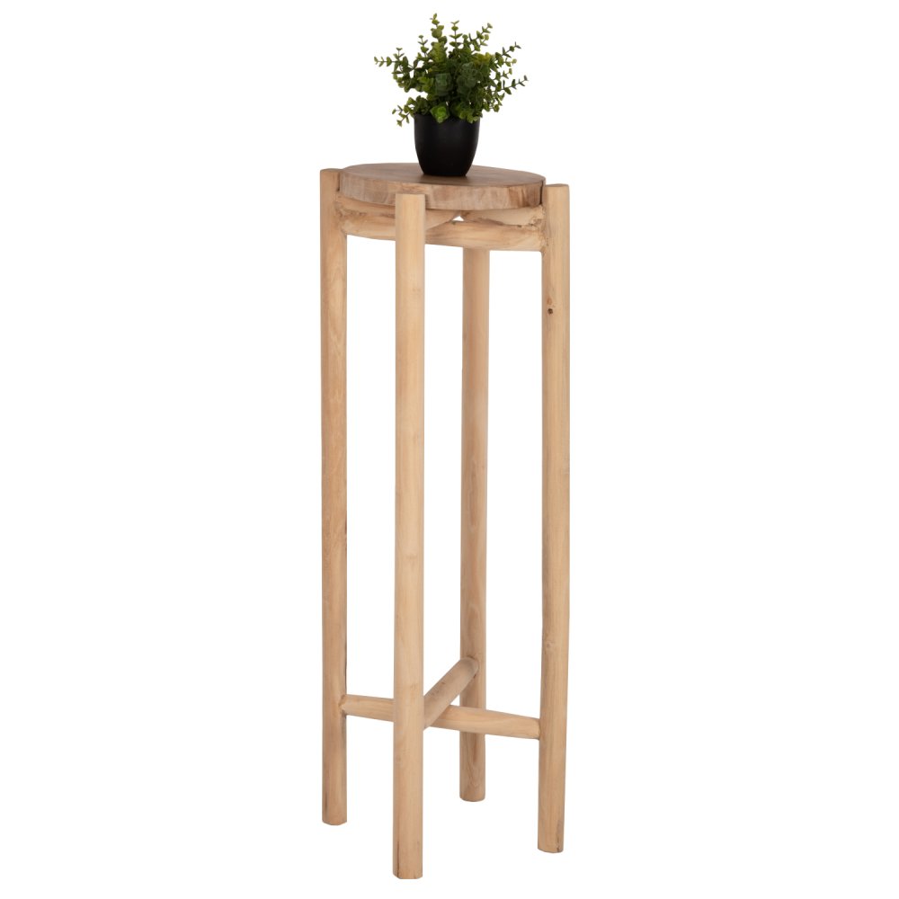 BLUMENSOCKEL BEISTELLTISCH HOVER TEAKHOLZ IN NATÜRLICHER FARBE Φ30x100Hcm