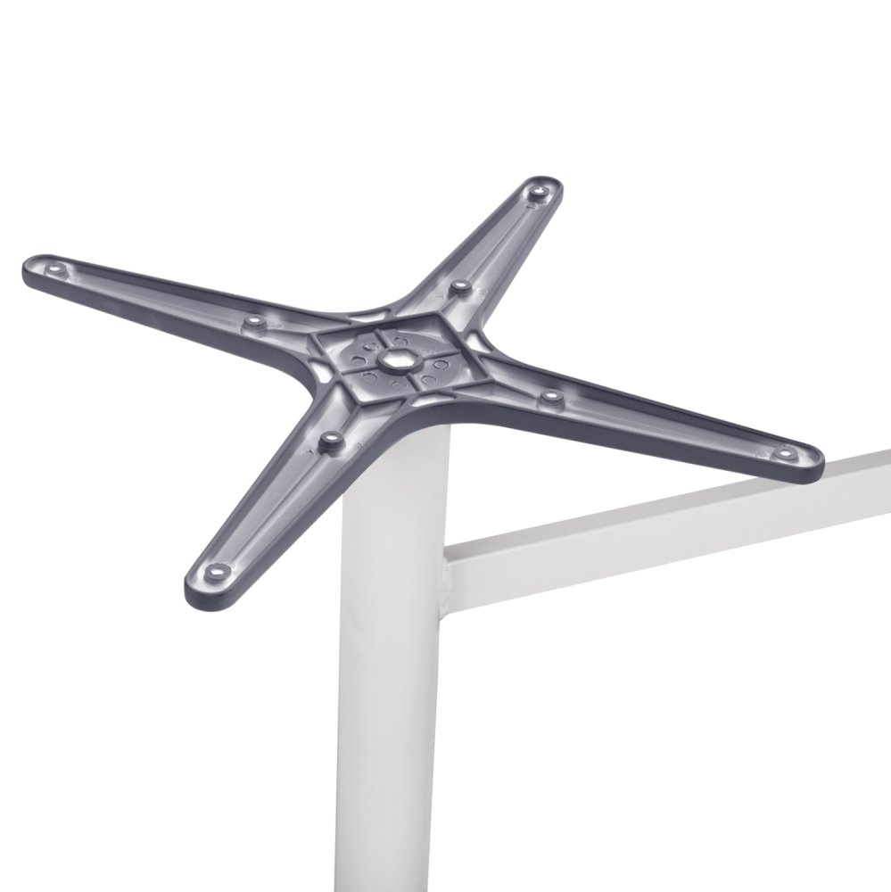 Weißes Tischuntergestell aus Metall mit zwei Säulen 78x60xH73 cm.