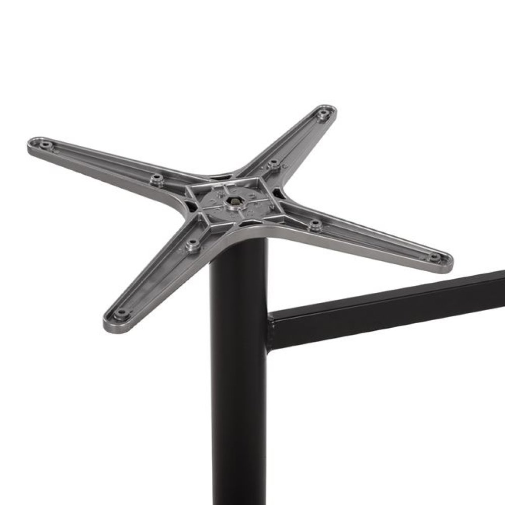 Mattschwarzes Tischuntergestell aus Metall mit zwei Säulen 78x60xH73 cm.