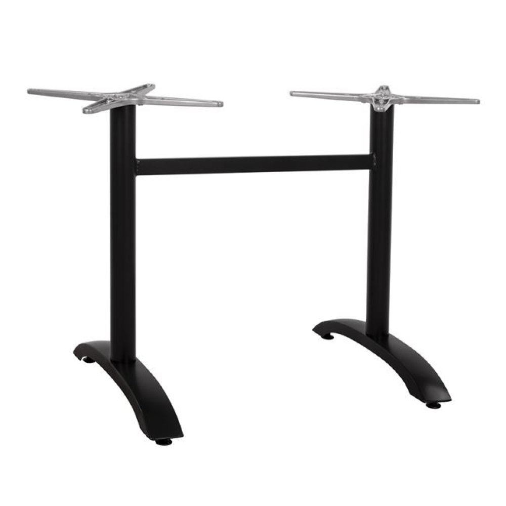 Mattschwarzes Tischuntergestell aus Metall mit zwei Säulen 78x60xH73 cm.
