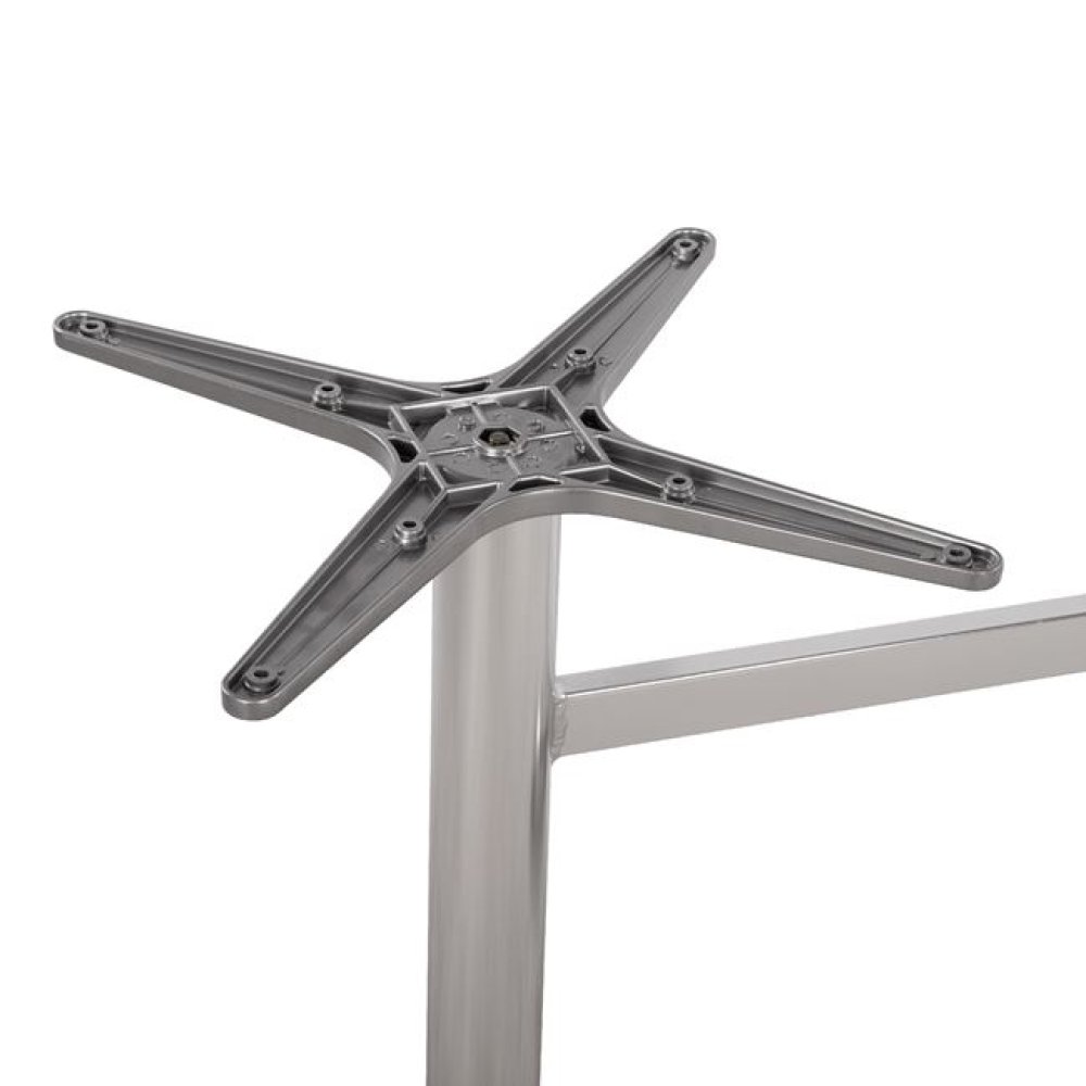 Tischuntergestell in Chromfarbe aus Metall mit zwei Säulen 78x60xH73 cm.